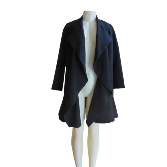 New w Tags, Anne Klein Cascade Open Black Long Jacket Size 6 - Picture 1 of 7